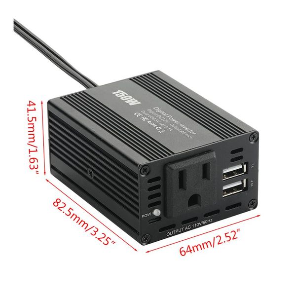

150w car power inverter dual usb 3.1a 12v to 100v cars charger adapter r2lc