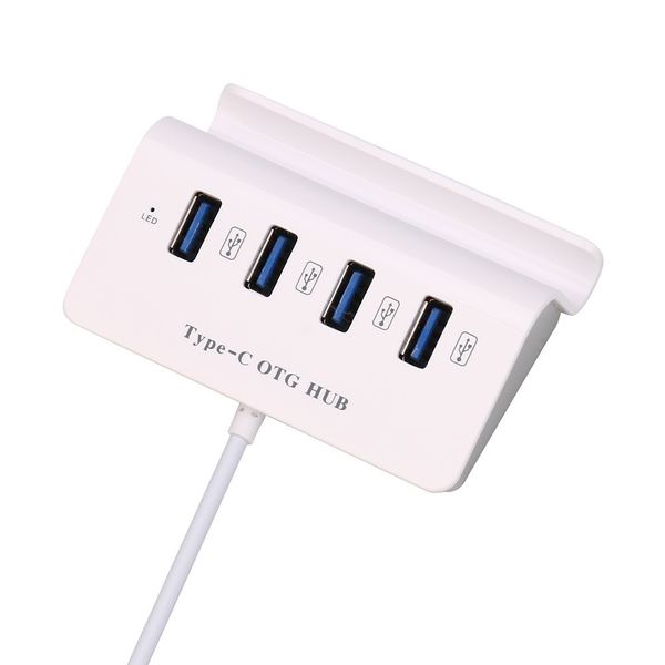 

type c abs high speed mini 4 ports usb 3.1 otg hub with phone tablet holder