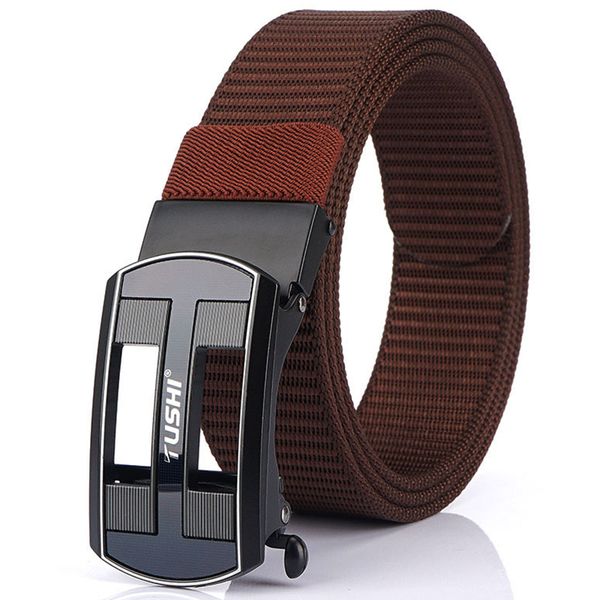 

2020 new mens tactical belt hard metal automatic buckle army belt soft 3mm nylon outdoor sports nylon dropshipping, Black;gray