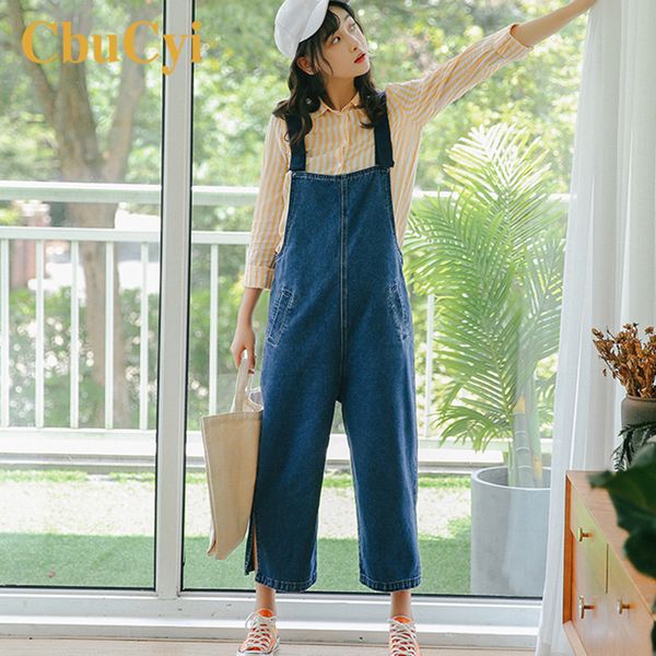 

large size women jeans jumpsuits spring fashion loose casual denim rompers overalls for women wide leg jean playsuit streetwear, Black;white