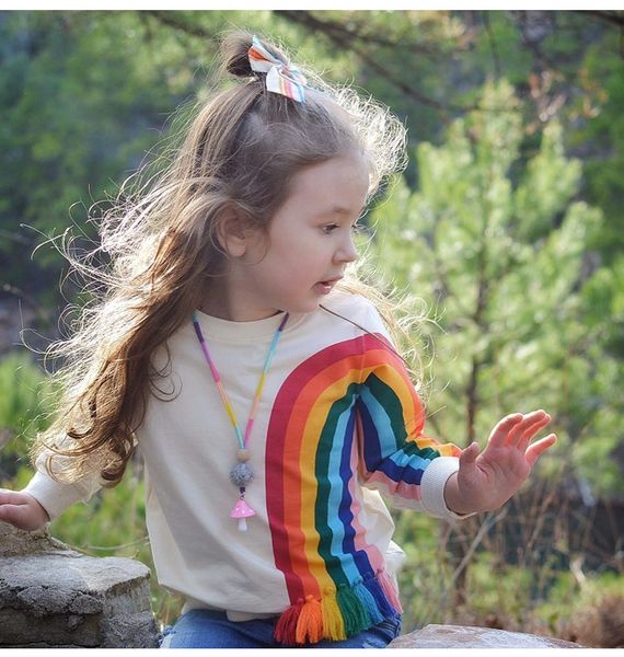 

baby girls sweatshirts baby new girls brand clothes rainbow toddler sweatshirts girl outfit, Black