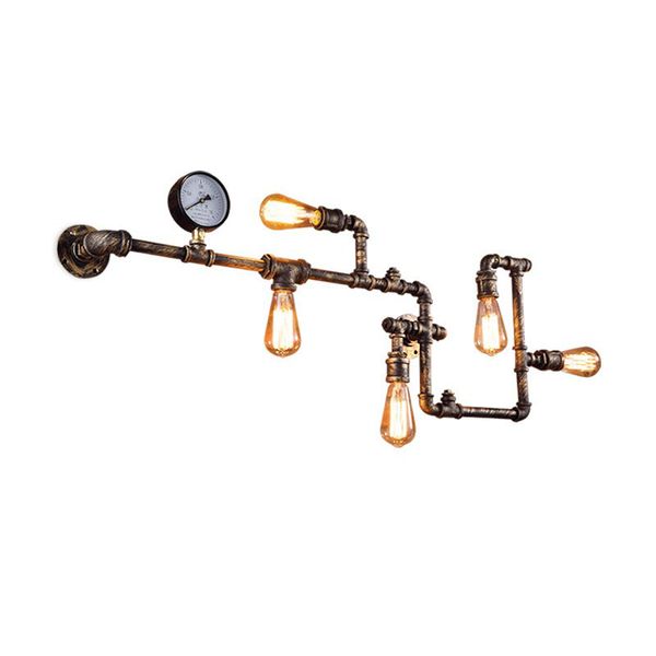 

lbah new fashion wroguht iron water pipe wall lamp vintage aisle lights loft iron wall lamp edison incandescent light bulb