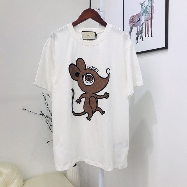 

20ss italian wild counter early spring new classic letter logo hand printed men's t-shirt high quality, White;black