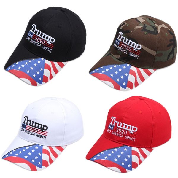 

4 styles donald trump baseball hat star usa flag camouflage cap keep america great 2020 hat 3d embroidery letter adjustable snapback hats, Blue;gray