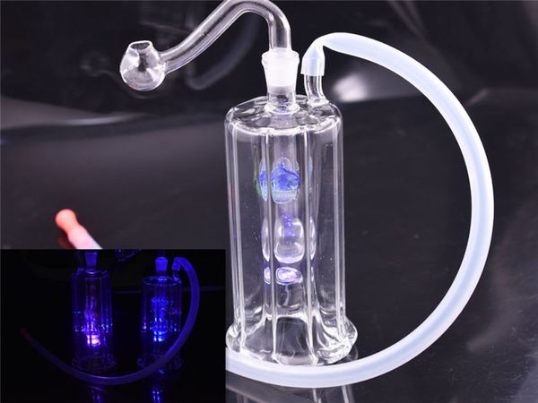 5 Polegada Mini Bongo de Vidro inline Perc Dab Rig Tubulações de Água De Vidro Heady levou Pequeno Bonger Bong dab Plataformas de Óleo Com 10mm tubo de queimador de óleo de vidro da mangueira