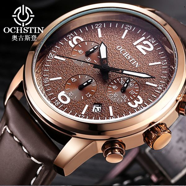 

ochstin 2016 sport watch mens watches clock man wrist watch male hodinky men quartz-watch relogio masculino, Slivery;brown