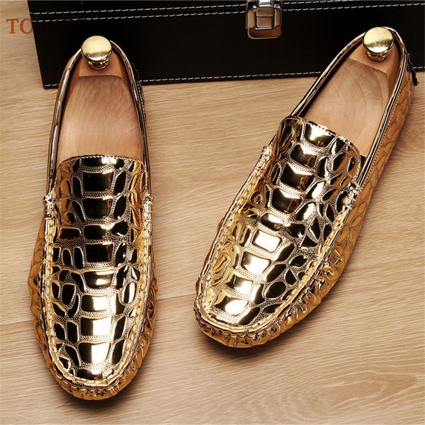 

gold loafers men slip on men casual shoes driving shoes, Black