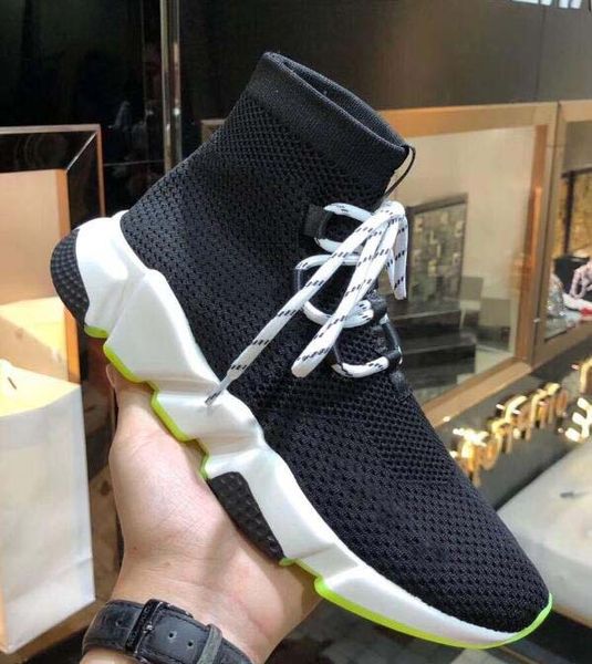 

sock shoes men women luxury designer casual shoes trick bottom slip-on sneakers fashion new matchs color couples sock shoes v3, Black