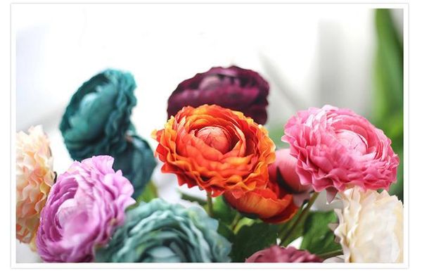 

50pcs moq 9colors realistic spring artificial lotus silk flower peony arrangement wholesale weddding or home room charming decoration