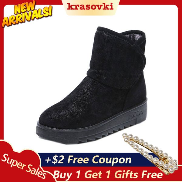 

krasovki женщины snow boots dropshipping зима теплая softsole хлопок обувь фланель обувь удобная скольжению proof отдых, Black