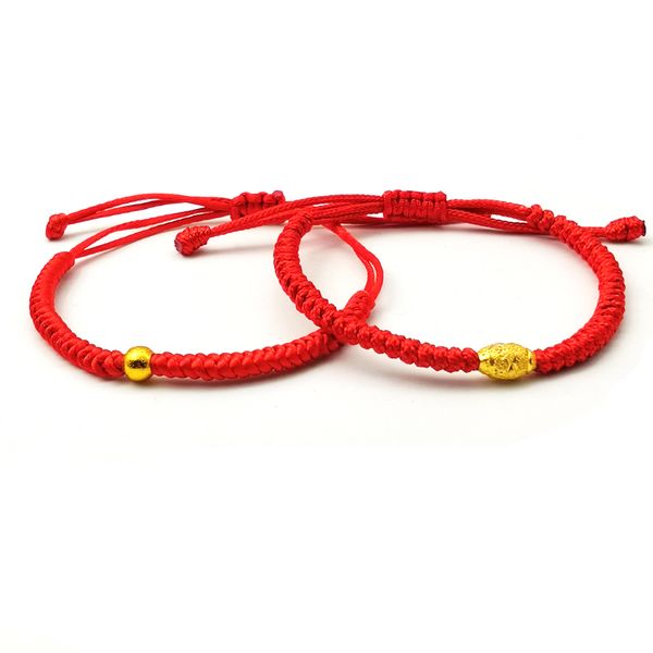 

lucky braided red rope bracelet jewelry handmade woven charm bracelet friendship jewelry, Golden;silver