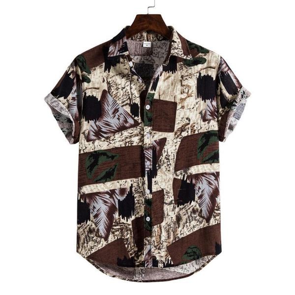 

summer hawaiian shirt men fashion mens printed loose short sleeve casual buttons shirt hip hop men luxury male shirts, White;black