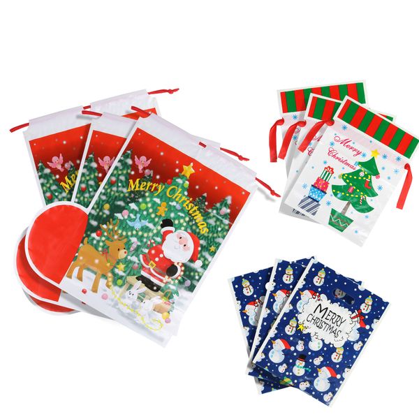 

christmas drawstring bags snowman deer pattern gift bags kids costume party favors supplies