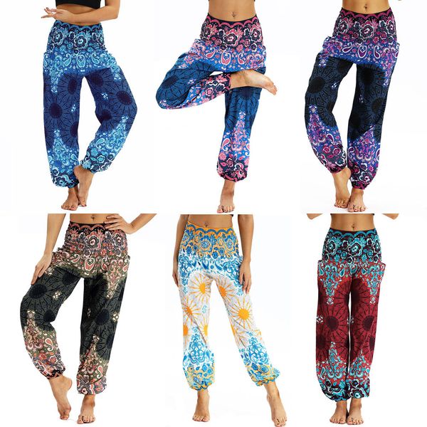 Abbigliamento etnico Moda pantaloni larghi da yoga pantaloni casual Slim popolare nuova sensazione di abbigliamento Stampa digitale vita elasticizzata Thai Nepal gamba larga