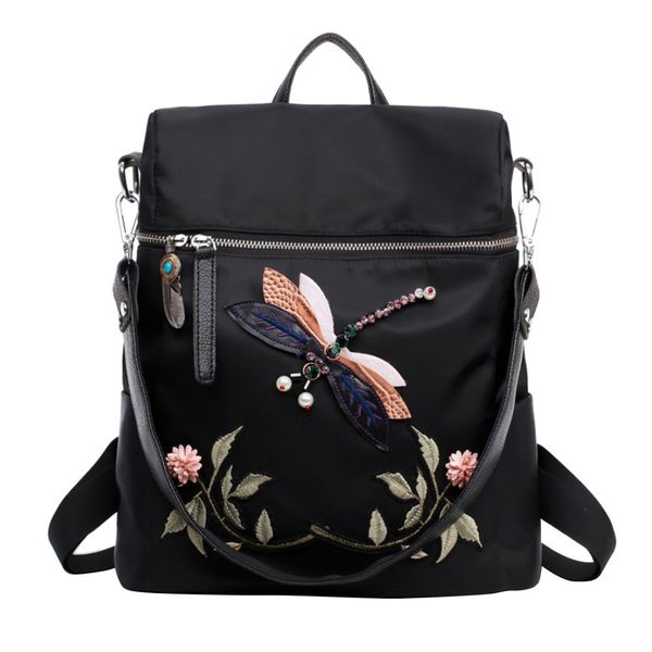 

2019 new women's bag fashion oxford embroidered backpack tide student bag travel multi-function big backpack h30522