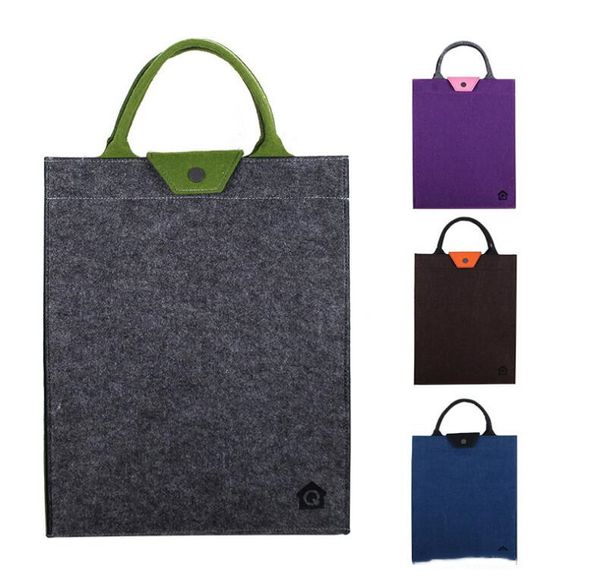 

designer shopping bags felt tote handbags girl non-woven travel outdoor storage bags organizer sundries gift bag fashion shoulder bags e6753, Black