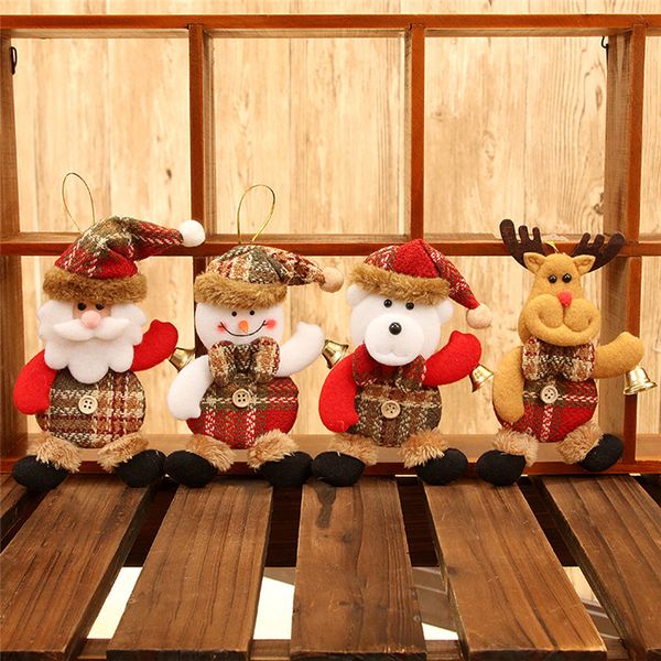 

mini cloth christmas hang decoration ornaments gift santa claus snowman tree toy doll hang decorations navidad #4au2