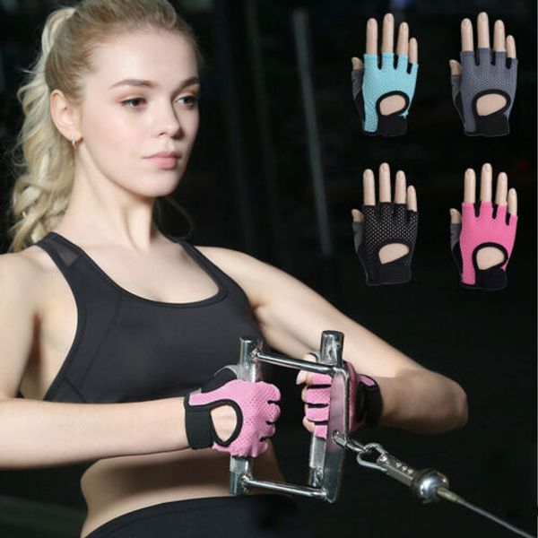 

women cycling pad half finger upgrade short finger gloves breathable riding gloves woman apparel accessories, Blue;gray