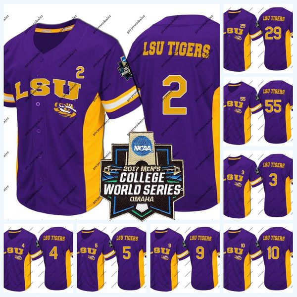 

Custom LSU Tigers 2017 World Series Baseball Jersey For Mens Womens Youth NCAA College Baseball Jersey Double Stitched Name and Number