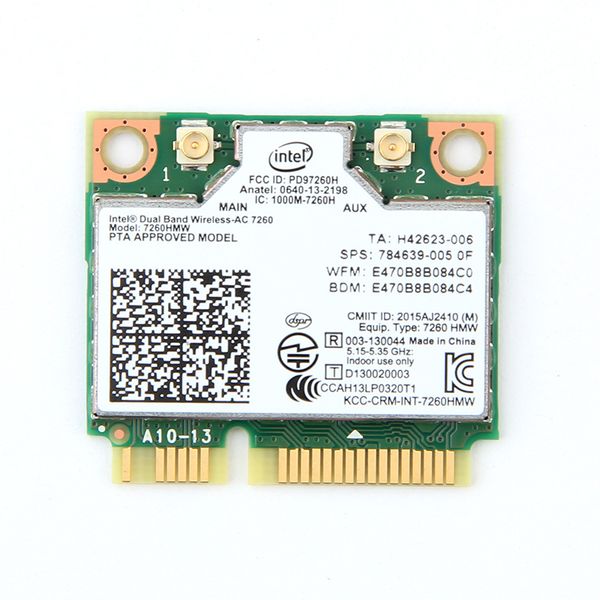 

двухдиапазонный беспроводной адаптер ac1200 для intel 7260 7260hmw ac mini pci-e card 2.4 g / 5g wifi +bluetooth 4.0 для dell / sony / acer