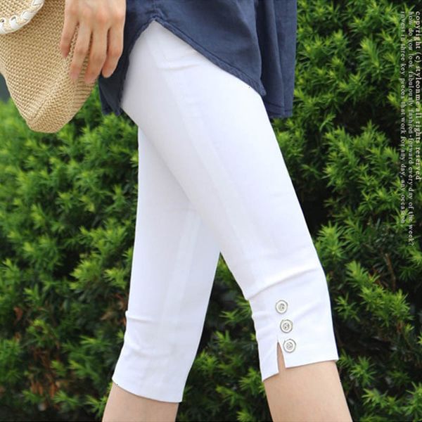 

women designer pants womens plus size s xxxl summer waist candy color stretch leggings capris fashion pencil pants crops for female, Black;white