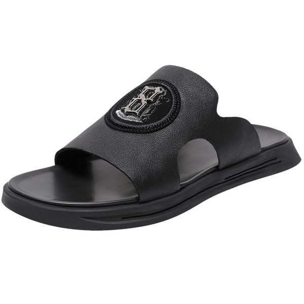 

men's casual slippers flip-flops leather non-skid shower white comfortable beach sandals shoes summer black flip flops shoes man