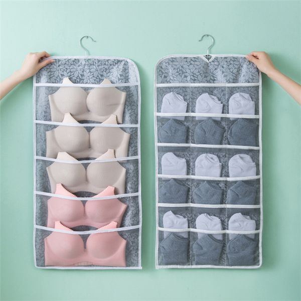 

10pcs multifunction folding clothing storage bag hanging bag socks bra underwear rack hanger storage bags organizer for wardrobe