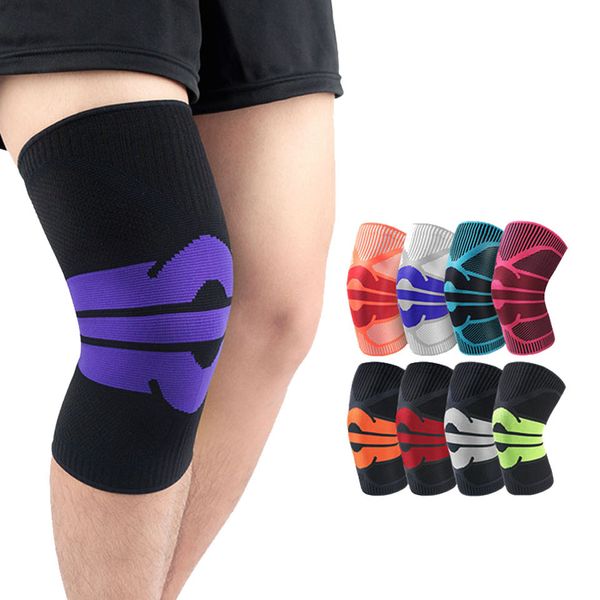 

loogdeel 1pcs 3d weaving knee pads supports brace volleyball basketball meniscus patella knitted protectors sports safety, Black;gray