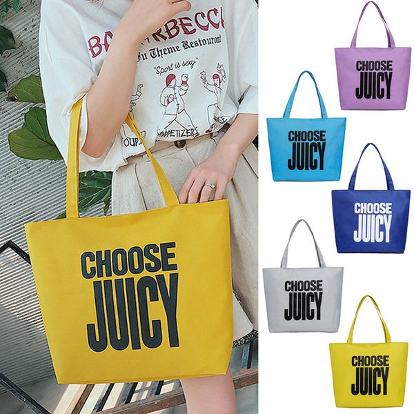 

canvas large capacity bags fashion women letter candy color shoulder bag daily shopping all-purpose zipper handle bags #0619