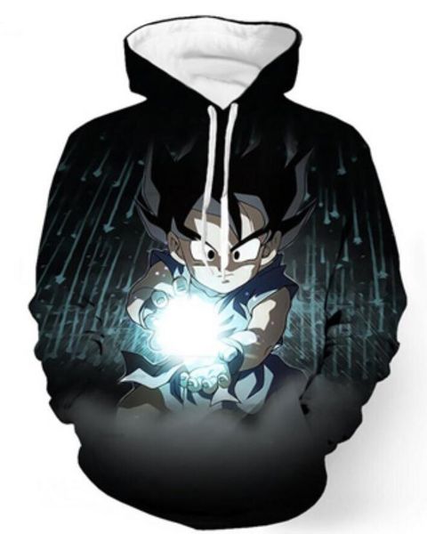 

новая мода пары мужчины женщины унисекс dragon ball z wukong3d печати толстовки свитер толстовка куртка пуловер топ s-5xl t71, Black