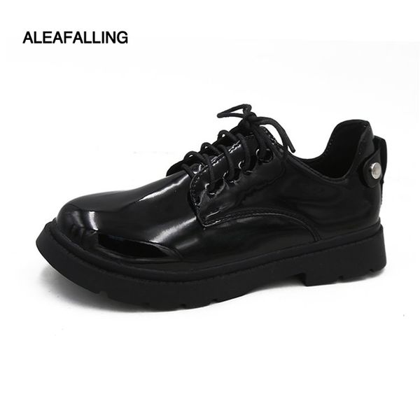 

aleafalling super classcial office men's shoes lace up relax buckle gentleman soft leather boots trend ankle motorcycle boots, Black