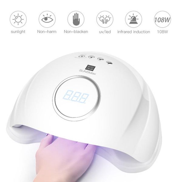 

108w/72w uv led lamp gel nail lamp nail dryer for nails all gel polish sensor sun led light art manicure tools