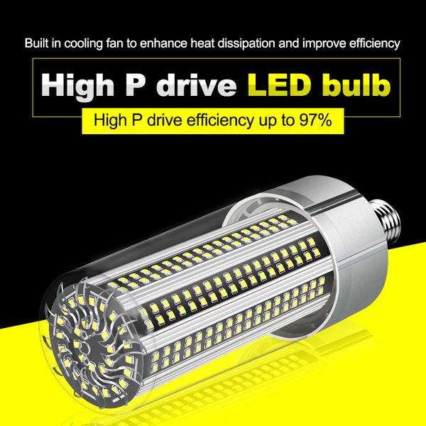 

super bright led e27 corn bulb 80w-200w led lamp 110v 220v smart ic e39 e40 big power for outdoor playground warehouse lighting.