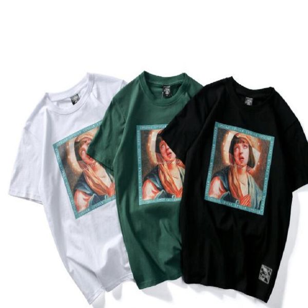 

waxip 3 color Virgin Mary Men's T-Shirts Funny Spoof Printed Short Sleeve Summer Hip Hop Casual Cotton Tops Tees Streetwear