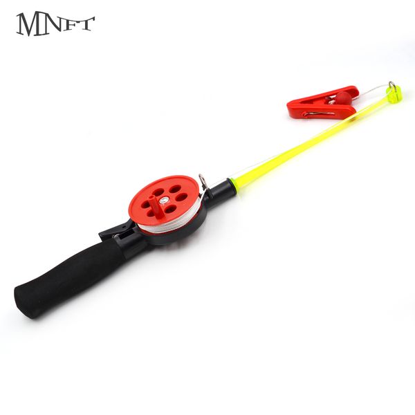 

mnft 1pcs mini plastic winter shrimp ice fishing rod & reel plastic / foam handle 33cm outdoor kids portable ice fishing rod