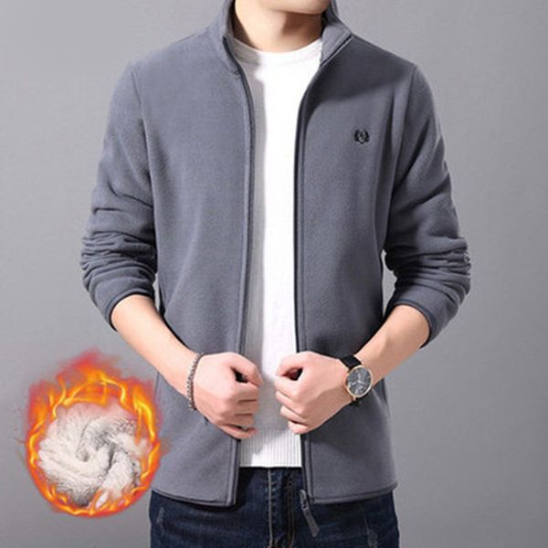 

winter coat men warm truly men's sweater autumn winter casual korean version of the trend plus velvet sports coat#4, Black;brown