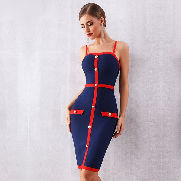 

бальные платья женщин платья 2019 новое лето женщин bodycon платье повязки vestidos элегантный синий спагетти ремень ночной клуб платье знам, Black;gray
