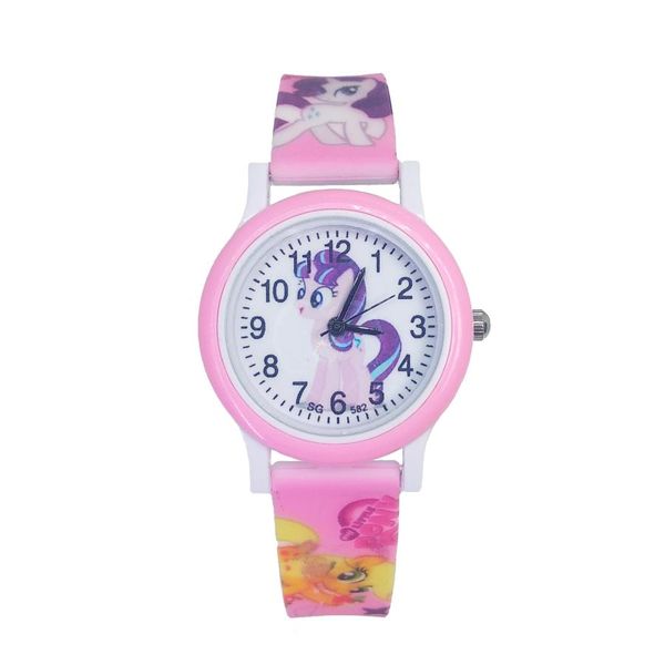 

cute pretty horse style children's watches kids student girls clock child quartz wristwatches women watch for boys baby gift qeera, Blue