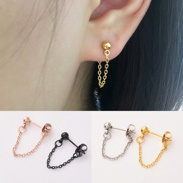 

fashion golden rose golden silver chain jewelry seaside earring gifts bead minimalist simple black earrings valentines gift