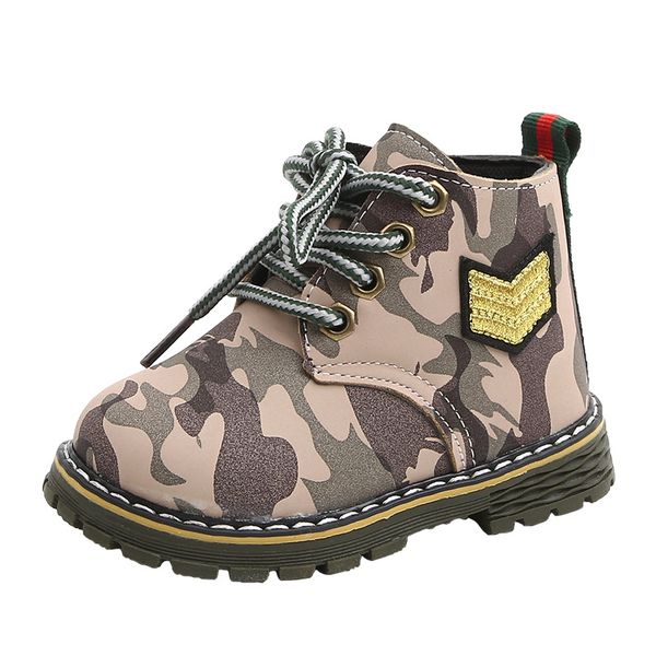 

boots 2021 style for autumn and winter british kids fashion dan xue boys camouflage outdoor wear-resistant anti-skid small, Black;grey