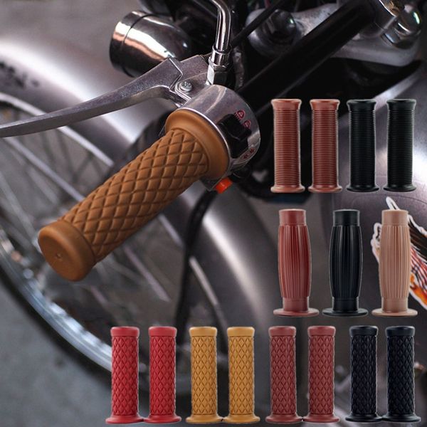 

universal vintage rubber motorcycle handle grips coffee motorbike handlebar grips 3 colors available