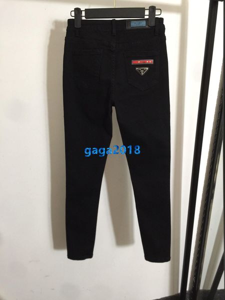 

high end женщины девушки джинсовые брюки джинсы лоскутное письмо мотив патч повседневная тонкий прямой карандаш брюки взлетно посадочной пол, Blue