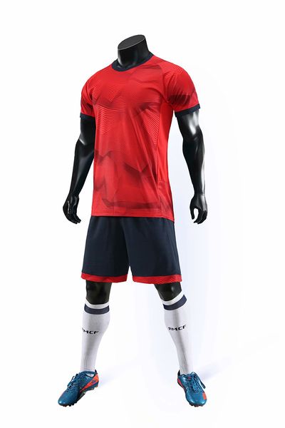 

2019 men training football sets with shorts uniforms reversible football jerseys for that home and away look kits sports b17-13, Black;red