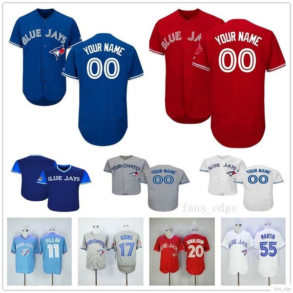 

Custom Toronto #14 Justin Smoak 8 Kendrys Morales 6 Marcus Stroman 15 Randal Grichuk Blue Jays Man Woman Kids Youth Baseball Jerseys