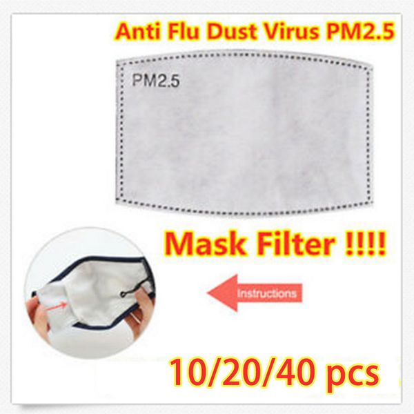 

10/20pcs/set 2.5 anti haze mouth mask replaceable filter-slice 5 layers non-woven activated carbon filter goods in stock