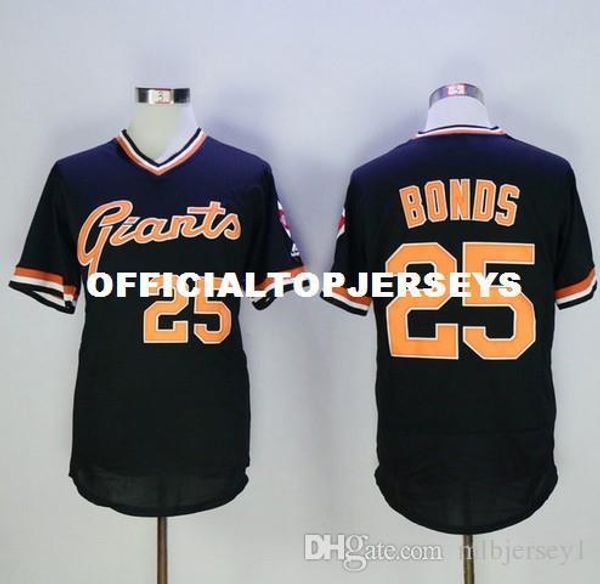 

2019 mens flexbase #25 barry bonds jersey color white black orange stitched retro jerseys, Black;blue