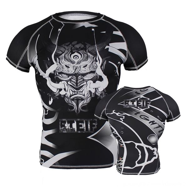 

ftrif tiger muay thai tshirt boxing jerseys tiger muay thai mma rashguard jiu jitsu sauna suit rashguard mma t shirt king boxing wear athlet, Black;red