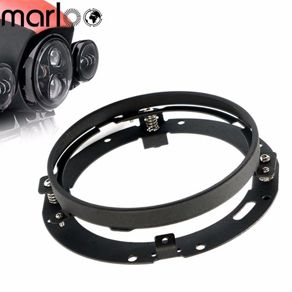 

marloo motorcycle car accessories 7" inch black round headlight ring mounting bracket for 7 inch round led headlights