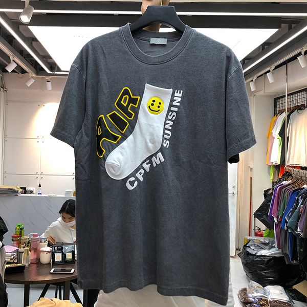 

cpfm fashion cotton t shirt for men women summer style designer tees loose oversized fashion t-shirt gunn, White;black