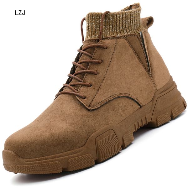 

classic brand autumn winter men boots suede male ankle boots lace-up male casual shoes outdoor men motorcycle, Black